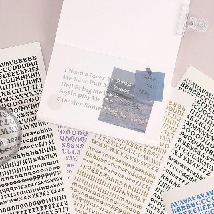Wanna This Serif Alphabet Number 12 Color Sticker Pack