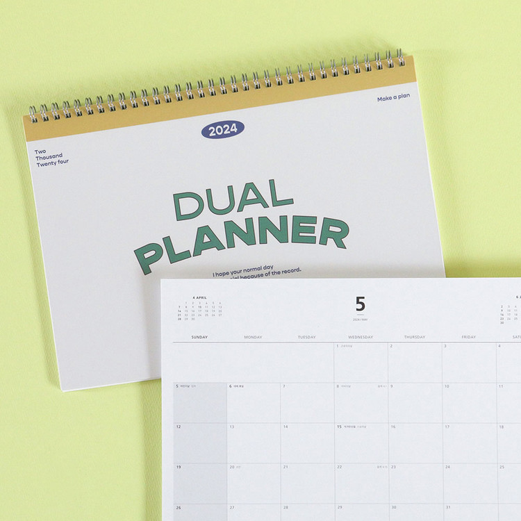 2024 Make a Plan Dual A4 Dated Monthly Desk Planner
