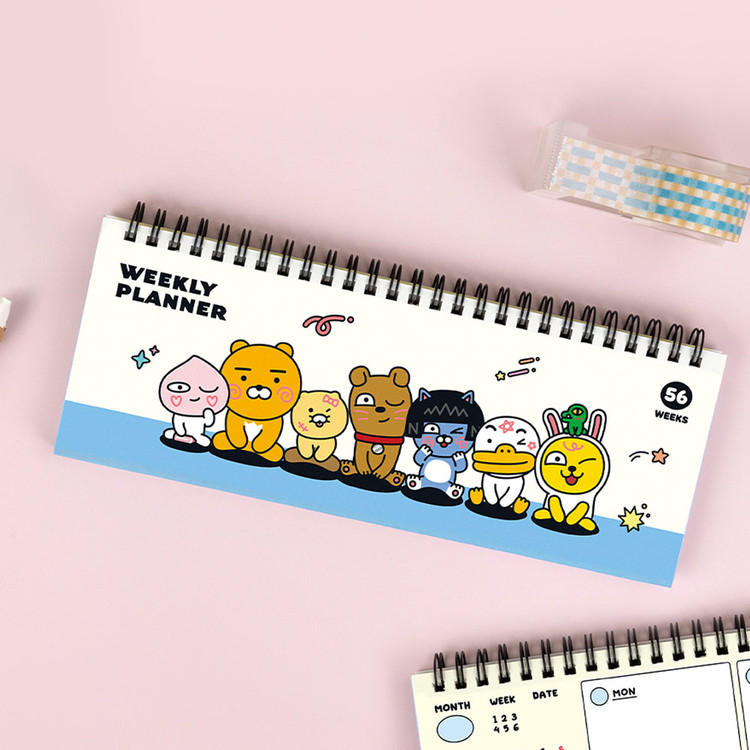 Kakao Friends Twin Wire Dateless Weekly Desk Planner