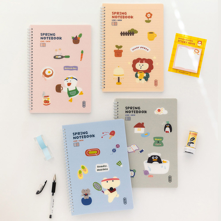 ROMANE Brunch Brother B5 PP Cover Lined Grid Notebook