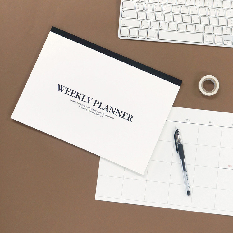 O-CHECK A4 Dateless Weekly Desk Planner Pad