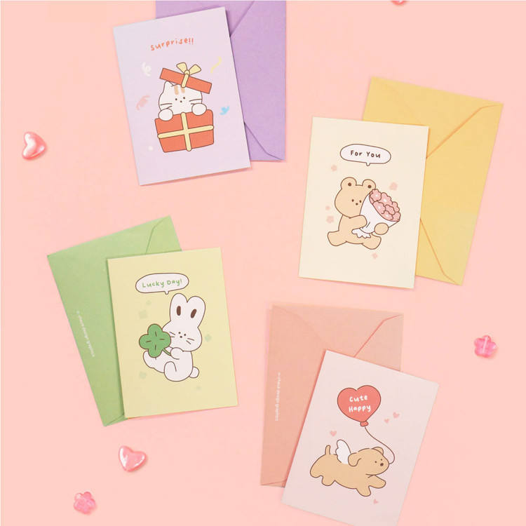 O-CHECK Warm-hearted Small Card Envelope Set