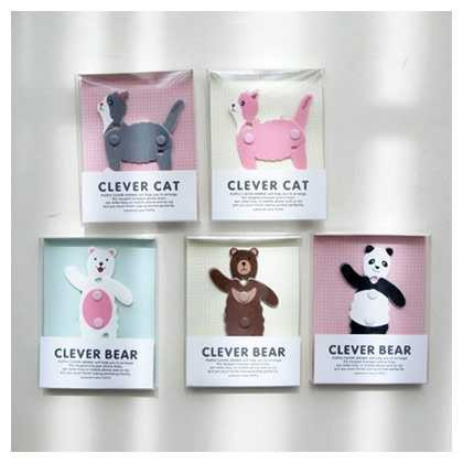 PLEPLE Clever animal bear cat earphone organizer