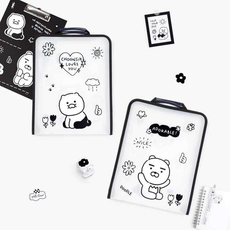 Kakao Friends Doodle Doodle A4 Handle Zipper File Folder