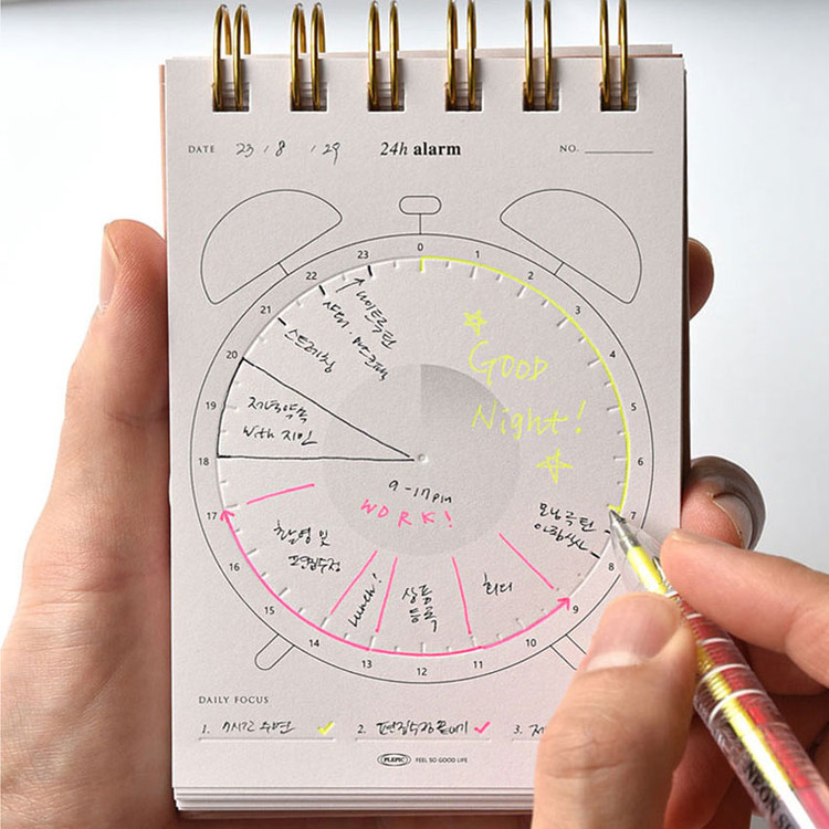 Plepic Press Lined Alarm Watch Timetable Notepad