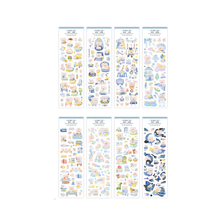 Mellee Factory Deco Blue Removable Sticker Pack
