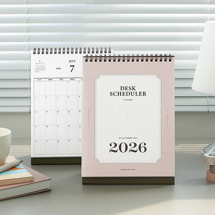 Iconic 2026 Standing Flip Monthly Desk Calendar
