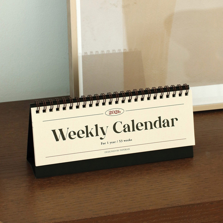 Paperian 2026 Remind Weekly Desk Calendar