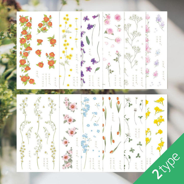 Indocyder Flower Among Flower arrangement Clear Sticker Pack