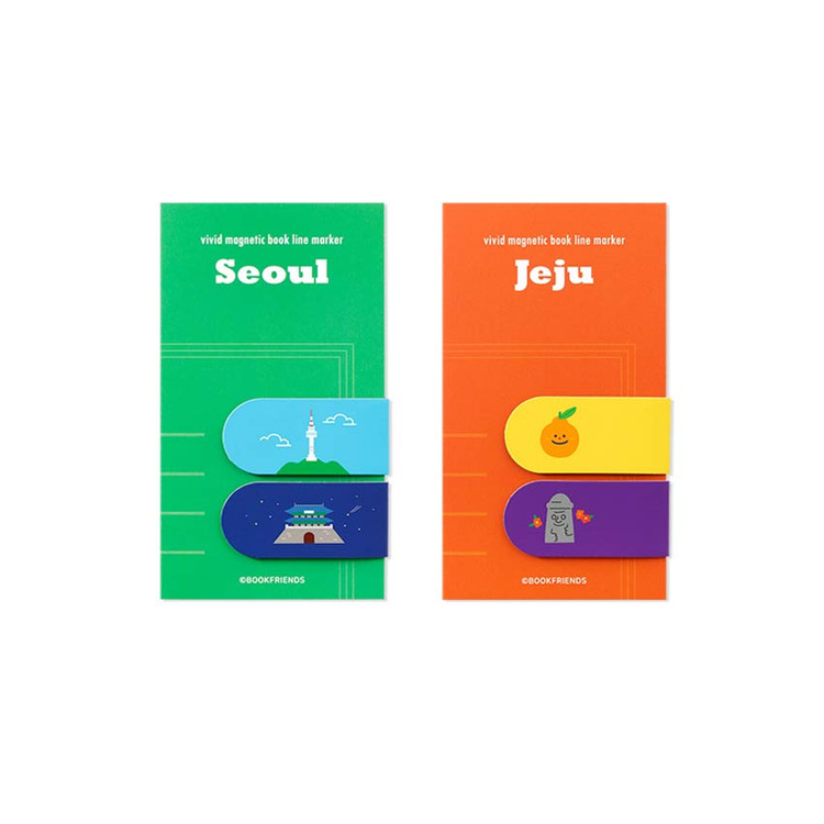 Book Friends City Vivid Index Magnetic Bookmark Set