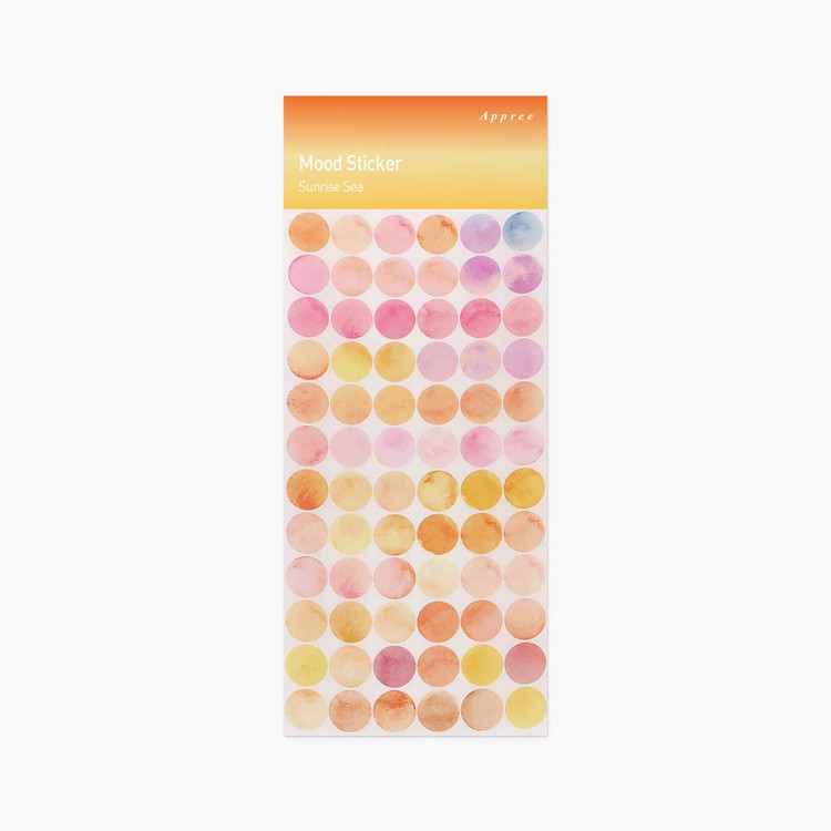 Appree Sunrise Sea Circle Removable Sticker Pack 6 Sheets