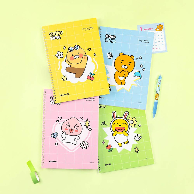 Kakao Friends Say Cheese Wirebound B5 Lined Notebook
