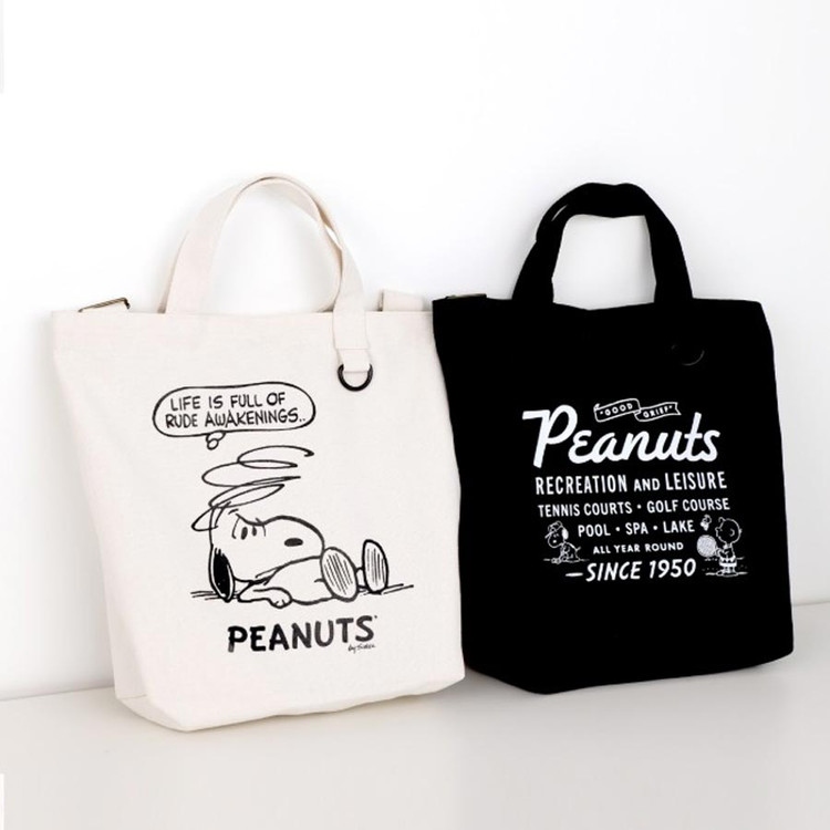 PEANUTS Snoopy Vintage Cotton Shoulder Tote Bag