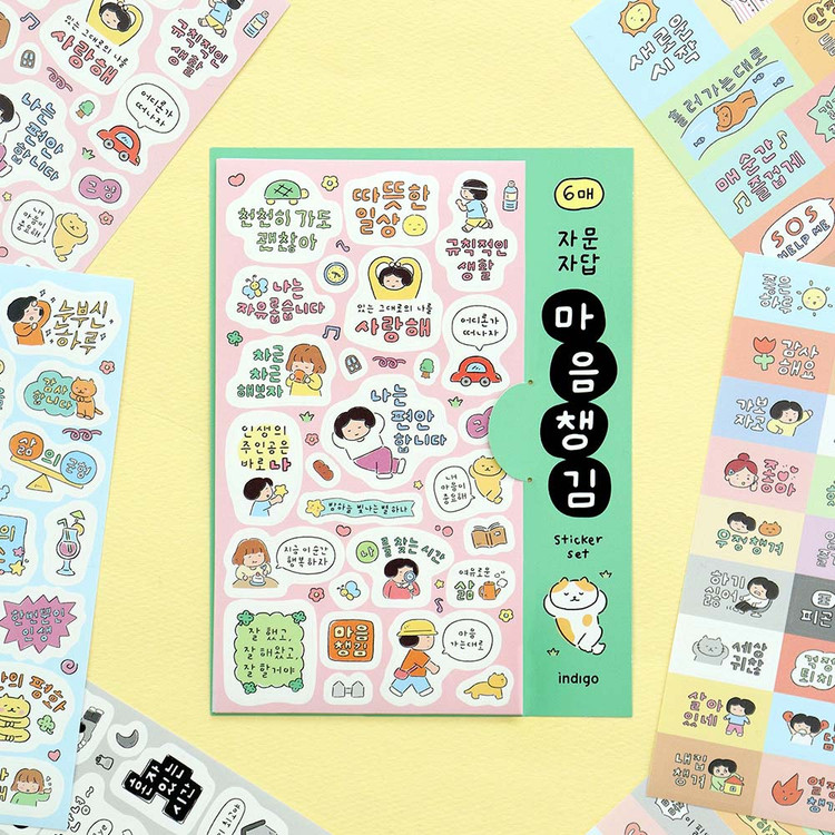 Indigo Mindfulness Korean Sticker Pack For Self-Care