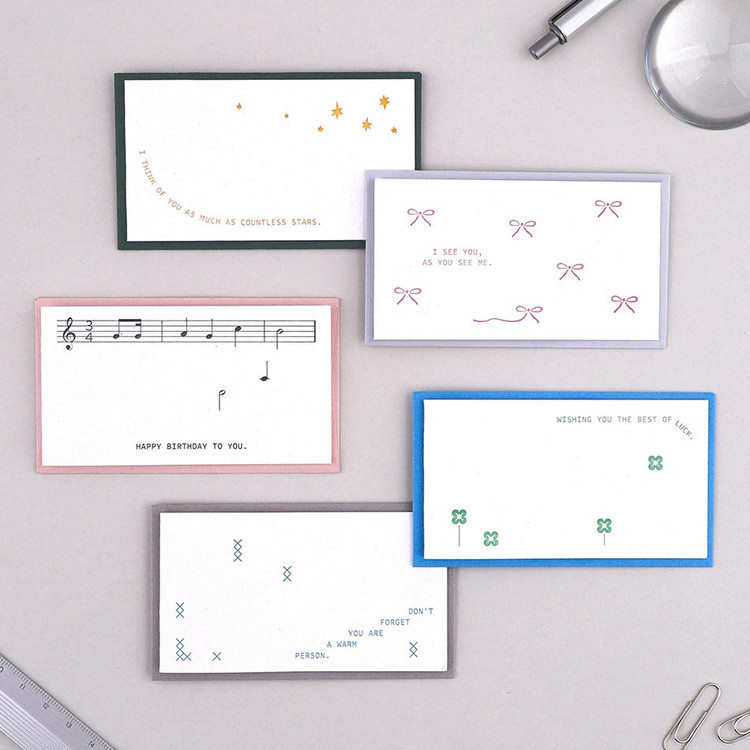Dash And Dot Letterpress Mini Card with Envelope Set