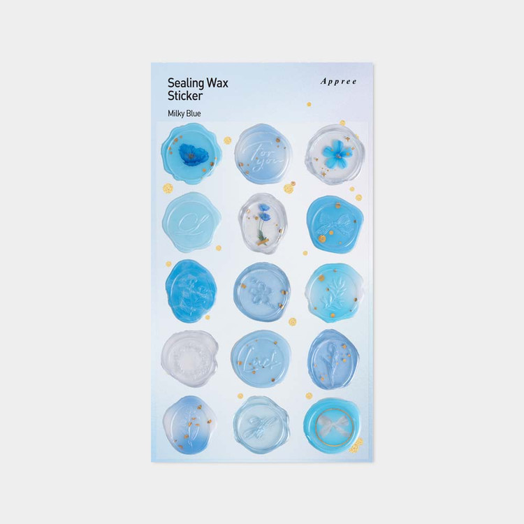Appree Milky Blue Sealing Wax Sticker