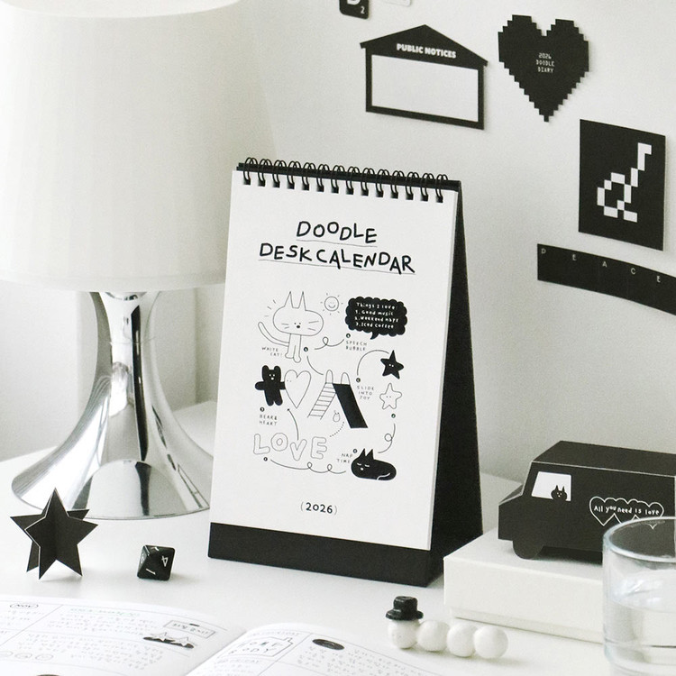 Standing calendar - Iconic 2026 Doodle Desk Calendar