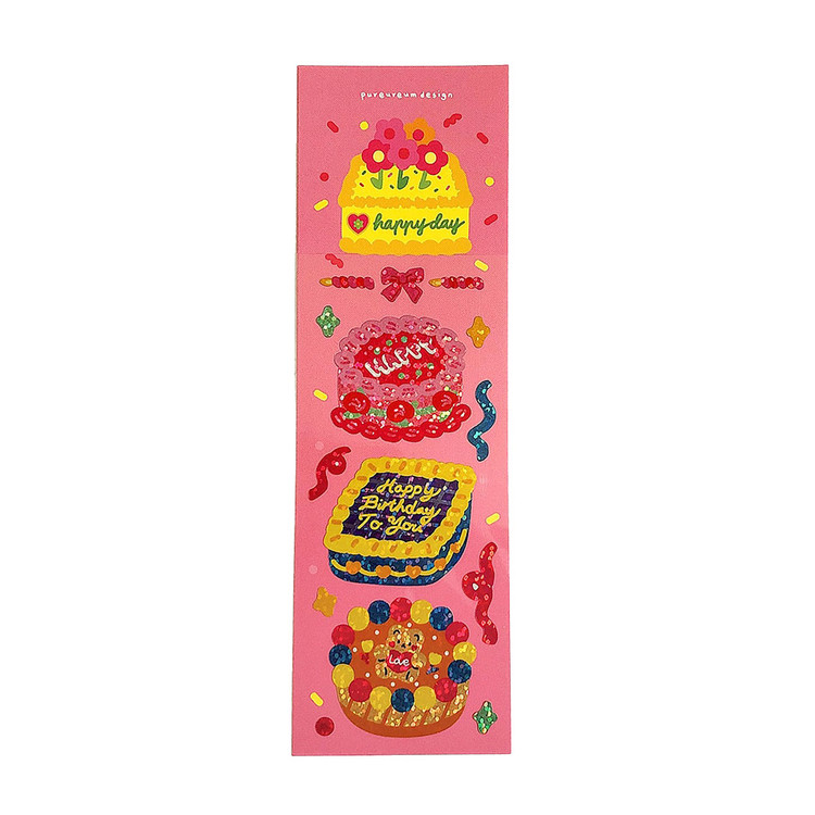 pureureum design Wish Cake Holographic Sticker 01