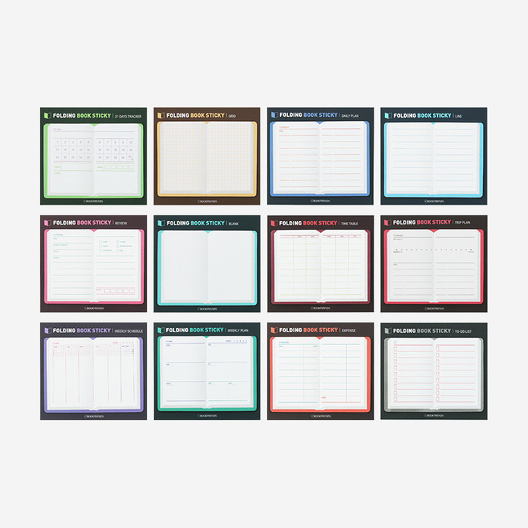 Bookfriends Folding Book Planner Sticky Notepad