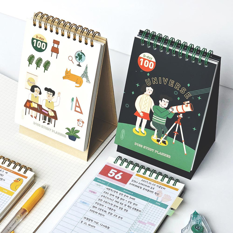 Jam studio 100-Day Desk Standing Undated Daily Study Planner