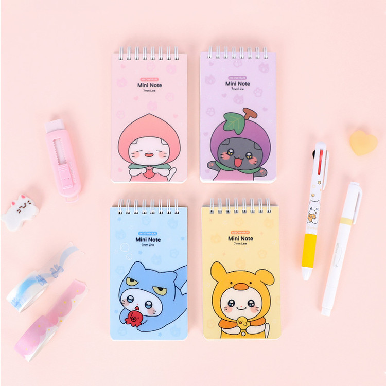 Meowman Cute Cat PP Cover Lined Memo Pad