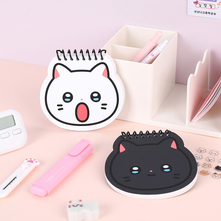 Meow Man Cute Cat Face Mini Spiral Memo Pad