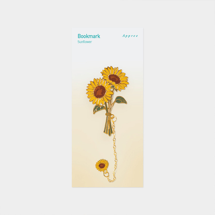 Appree Sunflower Metal Bookmark with Chain