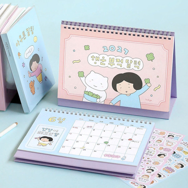 Indigo 2027 Lucky Affirmations Illustration Desk Calendar
