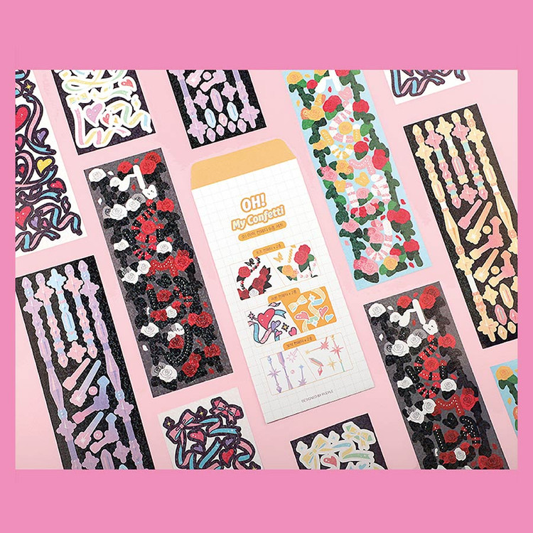 PLEPLE Oh My Confetti Glitter Removable Sticker Pack