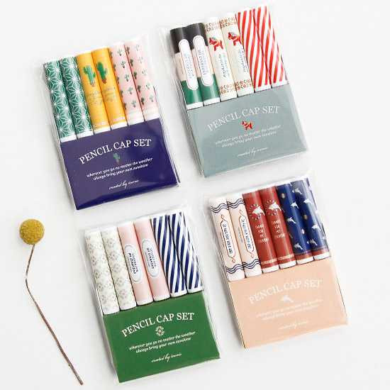 Iconic Unique colorful pattern pencil cap set ver.2