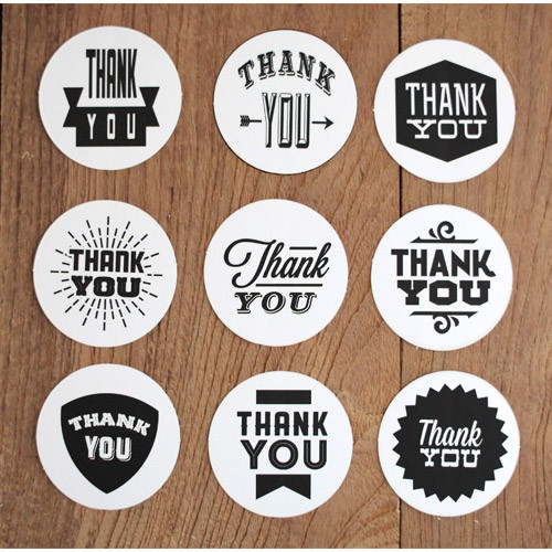 Thank you circle sticker set