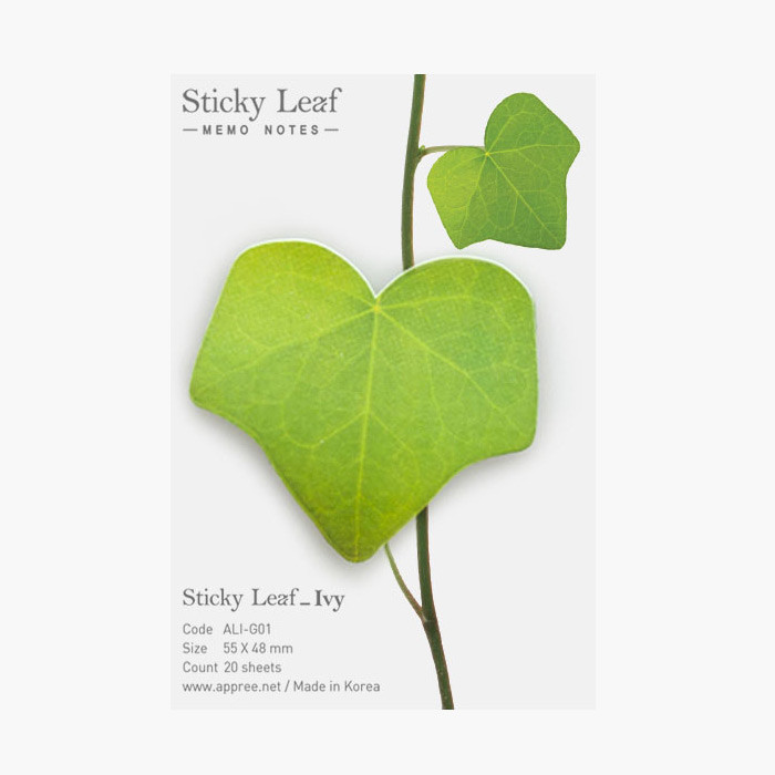 Ivy leaf green sticky memo notes Small