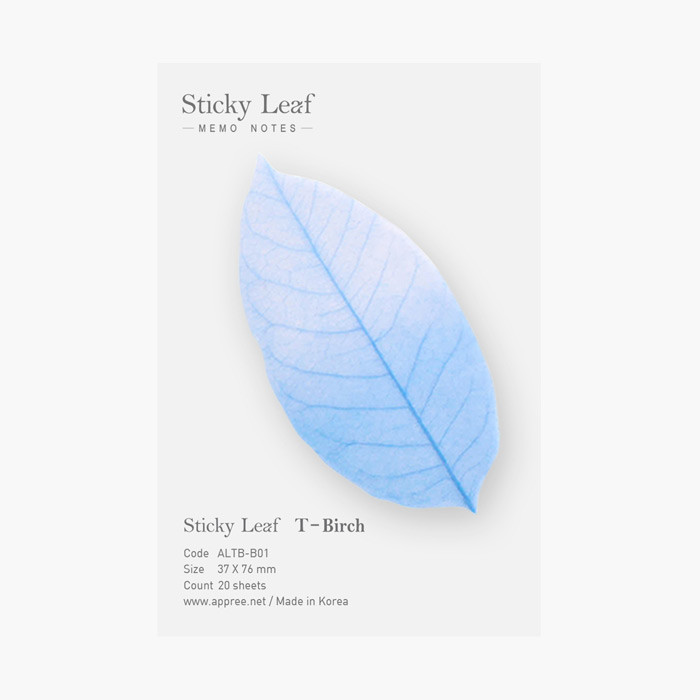 Birch leaf transparent sticky memo notes Small