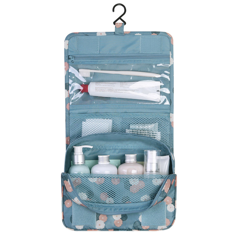 Pattern travel hanging toiletry pouch bag