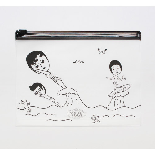 Aurore surfing clear zip lock mini pouch ver.3