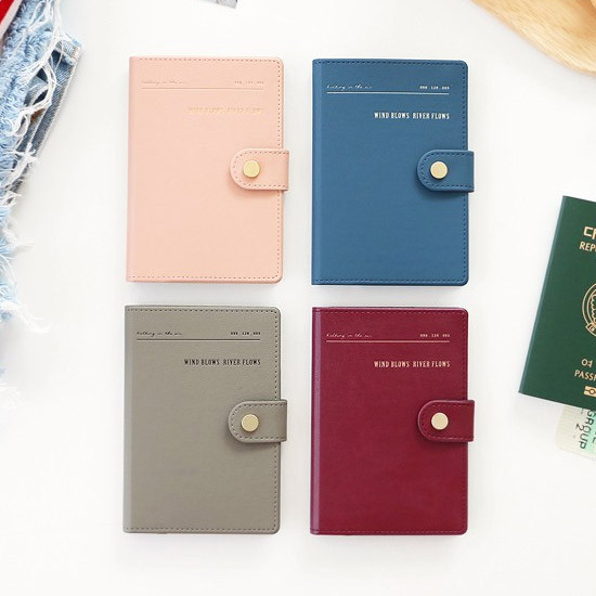 Snap button RFID blocking passport case