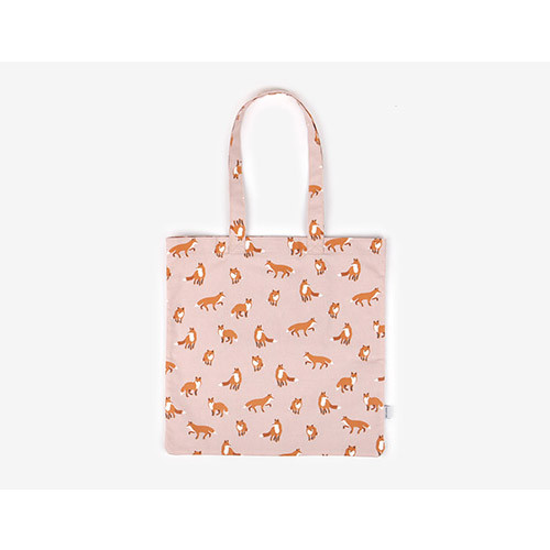 Winter fox pattern oxford eco tote bag