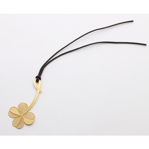 Four-leaf clover gold plated bookmark