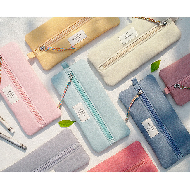 Wish blossom mind middle zipper pen case