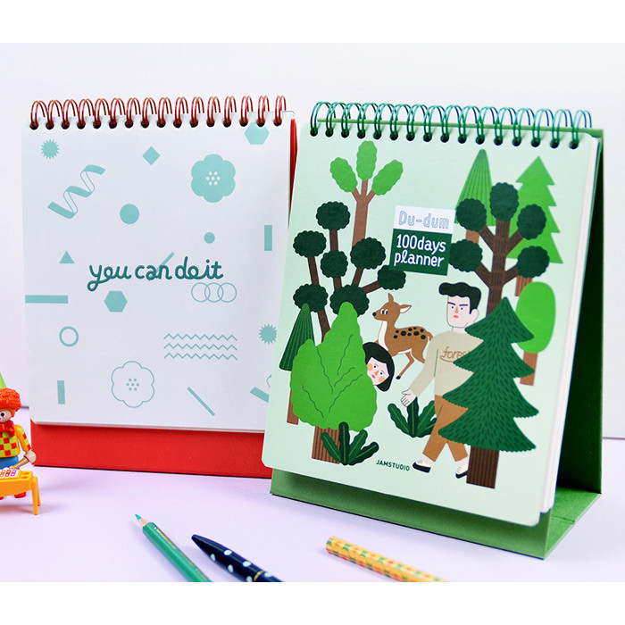 Du dum 100 days illustration desk planner