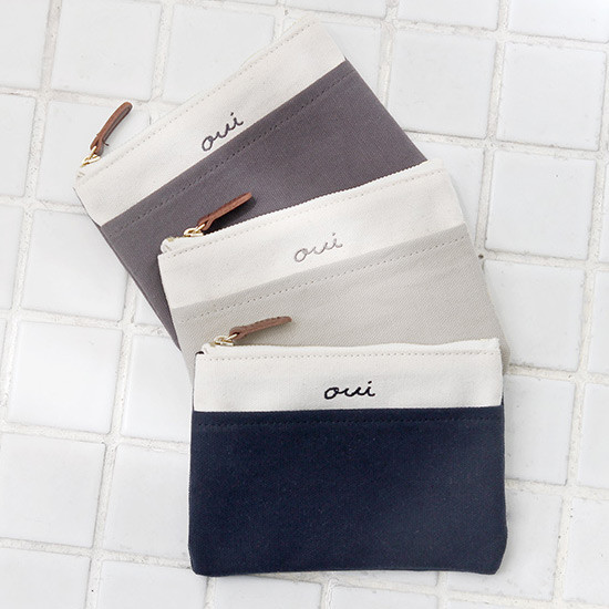 Around'D pocket zipper small pouch