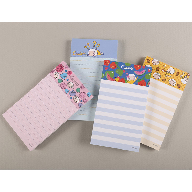 Cute character lined memo pad