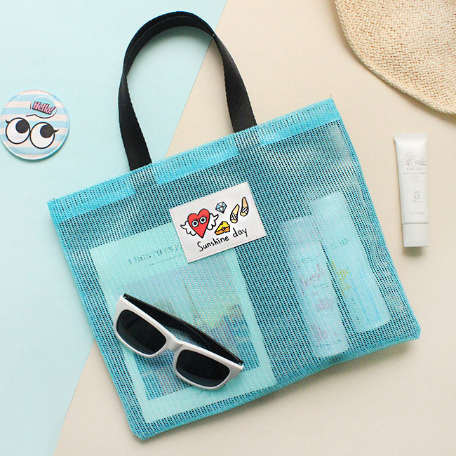 Mint - Afternoon Hello sunshine day small mesh tote bag
