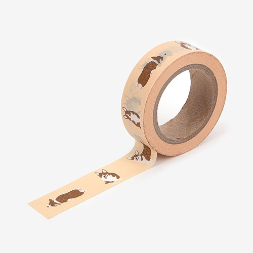 Dailylike 0.59"X11yd deco Masking tape single - Welsh corgi 