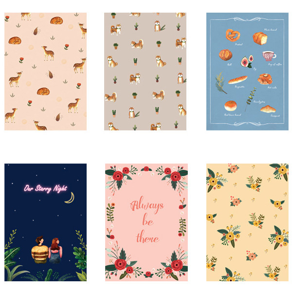 Pattern illustration letter paper and envelope set 