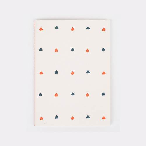 Spade pattern sewn bound A5 lined notebook 