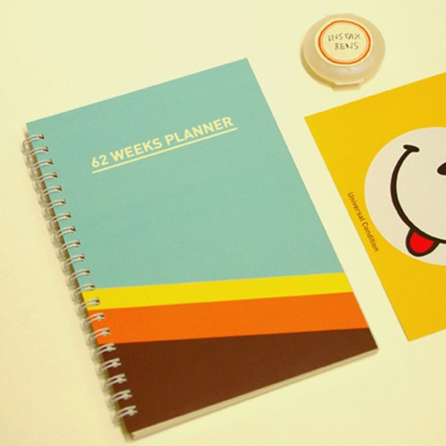 Unique spiral B6 undated weekly planner for 62 weeks 