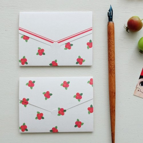 Cherry pattern small folded card
