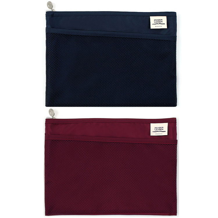 Reader leader mesh pocket file pouch