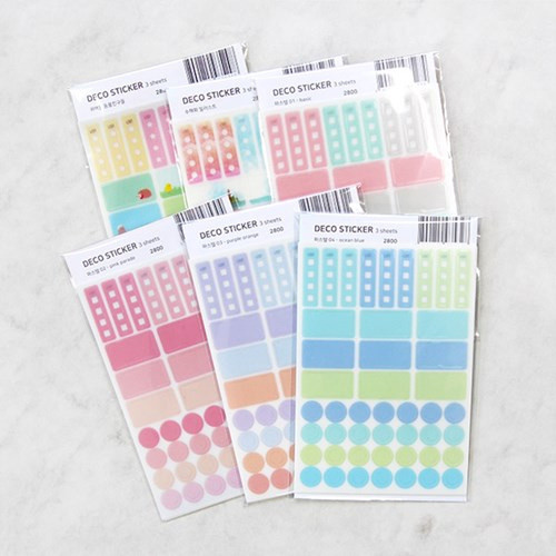 Colorful deco transparent clear sticker set 